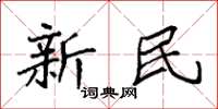 袁強新民楷書怎么寫
