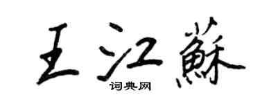 王正良王江蘇行書個性簽名怎么寫