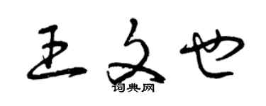 曾慶福王文也草書個性簽名怎么寫