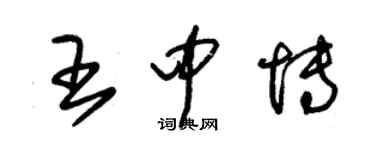 朱錫榮王中博草書個性簽名怎么寫