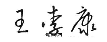 駱恆光王李康草書個性簽名怎么寫