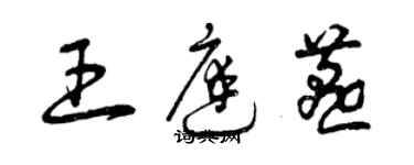 曾慶福王庭燕草書個性簽名怎么寫