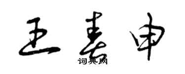 曾慶福王春申草書個性簽名怎么寫