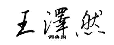 王正良王澤然行書個性簽名怎么寫