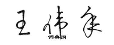 駱恆光王偉年草書個性簽名怎么寫