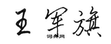 駱恆光王軍旗行書個性簽名怎么寫