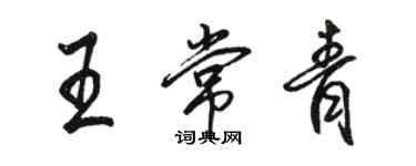 駱恆光王常青行書個性簽名怎么寫