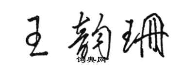 駱恆光王韻珊草書個性簽名怎么寫