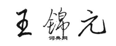 駱恆光王錦元行書個性簽名怎么寫