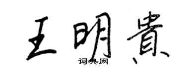 王正良王明貴行書個性簽名怎么寫