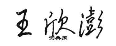 駱恆光王欣澎行書個性簽名怎么寫