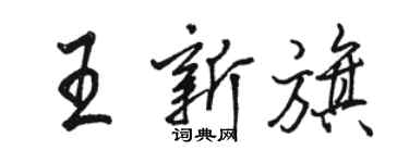 駱恆光王新旗行書個性簽名怎么寫
