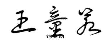 曾慶福王童若草書個性簽名怎么寫