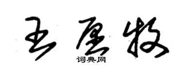 朱錫榮王願牧草書個性簽名怎么寫