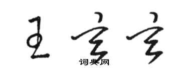 駱恆光王玄玄草書個性簽名怎么寫