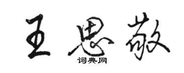 駱恆光王思敬行書個性簽名怎么寫