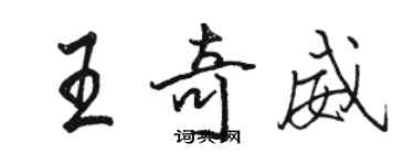 駱恆光王奇威行書個性簽名怎么寫