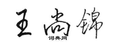 駱恆光王尚錦行書個性簽名怎么寫