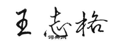 駱恆光王志格行書個性簽名怎么寫