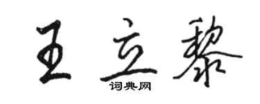 駱恆光王立黎行書個性簽名怎么寫