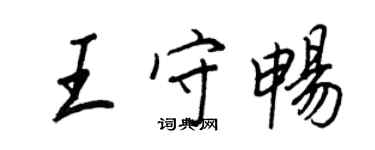 王正良王守暢行書個性簽名怎么寫