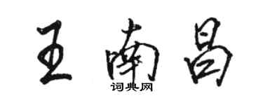 駱恆光王南昌行書個性簽名怎么寫