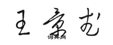 駱恆光王景武草書個性簽名怎么寫