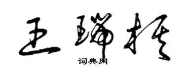 曾慶福王瑞棋草書個性簽名怎么寫