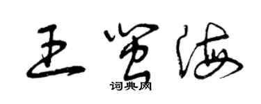 曾慶福王閩海草書個性簽名怎么寫