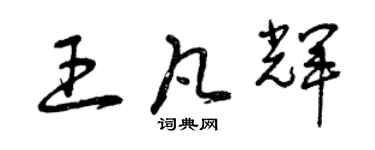 曾慶福王凡輝草書個性簽名怎么寫