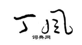 曾慶福丁風草書個性簽名怎么寫