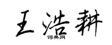 王正良王浩耕行書個性簽名怎么寫