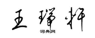 梁錦英王瑞軒草書個性簽名怎么寫