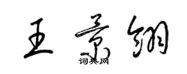 梁錦英王景翎草書個性簽名怎么寫