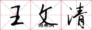 王文清怎么寫好看