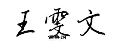 王正良王雯文行書個性簽名怎么寫