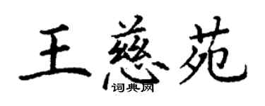 丁謙王慈苑楷書個性簽名怎么寫