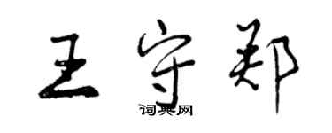 曾慶福王守鄭行書個性簽名怎么寫