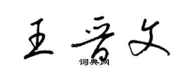 梁錦英王晉文草書個性簽名怎么寫