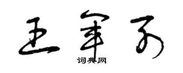 曾慶福王軍列草書個性簽名怎么寫