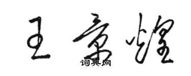 駱恆光王景煌草書個性簽名怎么寫