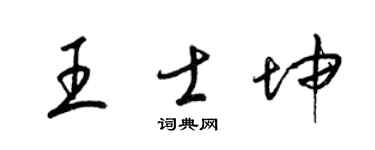 梁錦英王士坤草書個性簽名怎么寫