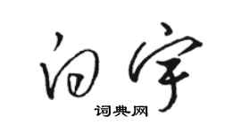 駱恆光白宇草書個性簽名怎么寫