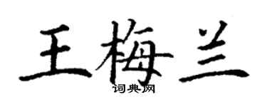 丁謙王梅蘭楷書個性簽名怎么寫