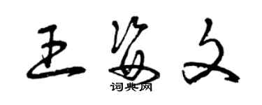 曾慶福王姿文草書個性簽名怎么寫