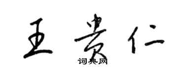 梁錦英王貴仁草書個性簽名怎么寫