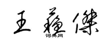 梁錦英王蘇傑草書個性簽名怎么寫