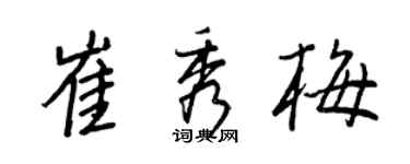 王正良崔秀梅行書個性簽名怎么寫