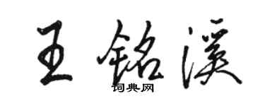 駱恆光王銘溪行書個性簽名怎么寫