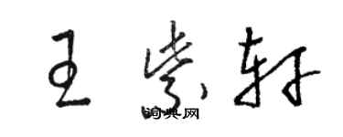 駱恆光王紫軒草書個性簽名怎么寫